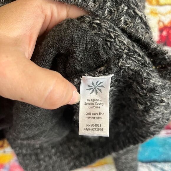 Athleta Chill Marled Merino Wool Gray Sweater Size Medium Pockets - Picture 4 of 5